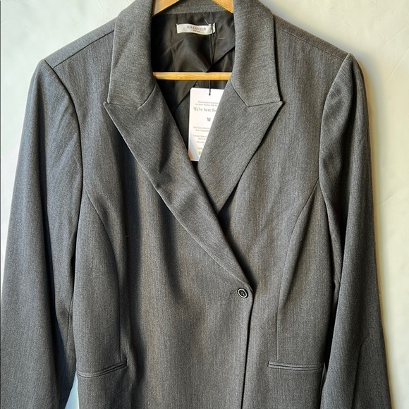 MM Lafleur The Tamar Blazer Longline Light Twill Charcoal Gray 14 - Picture 8 of 12